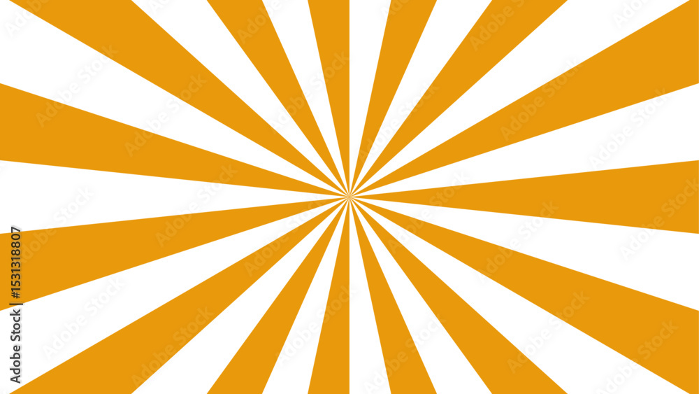 Poster Abstract bold, radial swirl pattern with wavy, curved orange shapes with central point on a white background. Dynamic motion and a hypnotic spiral effect and energetic optical illusion. 