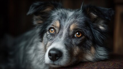 Fototapeta premium Border Collie resting sweetly