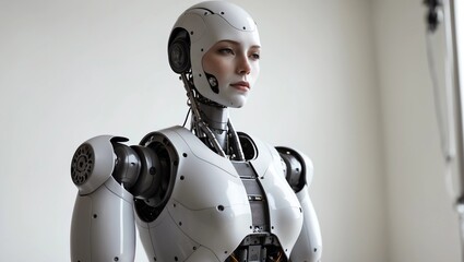 Fototapeta premium android robot thinking