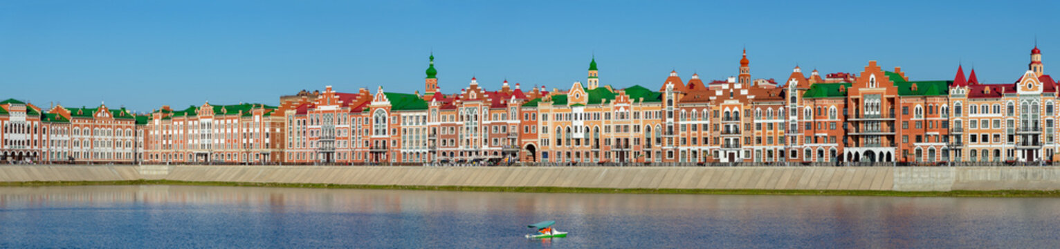 Panorama of the Bruges embankment, Yoshkar-Ola. Republic of Mari El