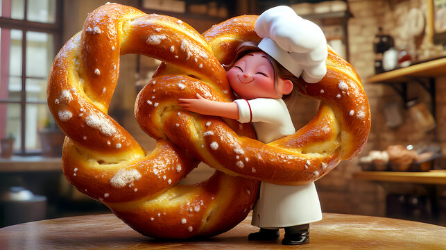 Chef hugging golden bread