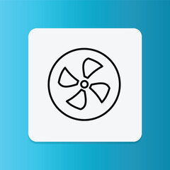 Icon of a fan, representing air circulation and internal ventilation of the mattress.