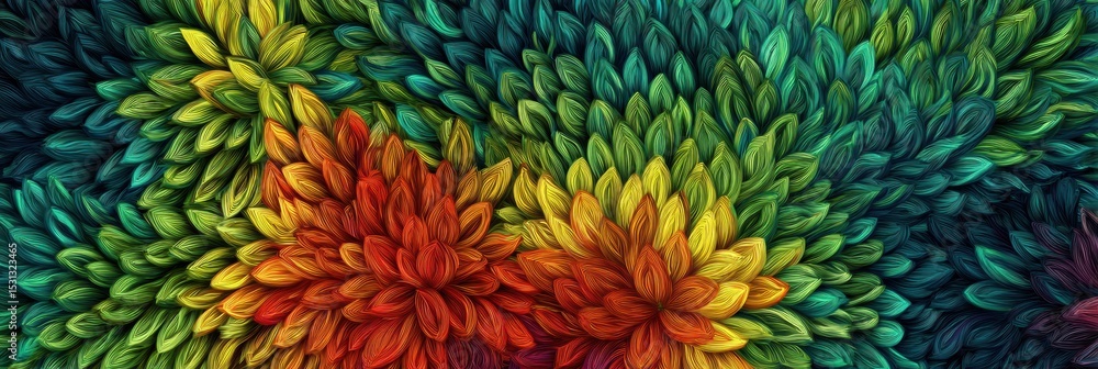 Aufkleber vibrant stylized retina pattern in abstract design with bright colors and clear top margin for visua