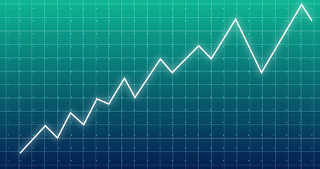 Business Sales growth chart overlay. Creative design finance progress bar plotted line showing companies growth. Development diagram momentum trading. Stock price spike crypto chart.Presentation bg.