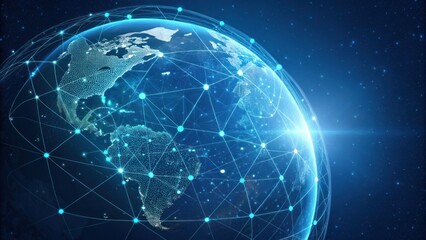 Global connectivity visualization earth network digital art high-tech environment satellite view future technology concepts