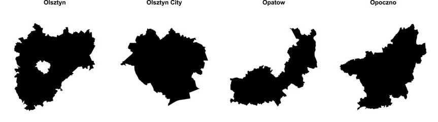 Olsztyn, Olsztyn City, Opatow, Opoczno outline maps