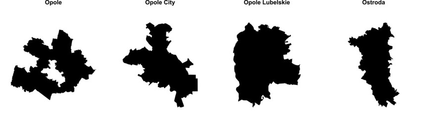 Opole, Opole City, Opole Lubelskie, Ostroda outline maps