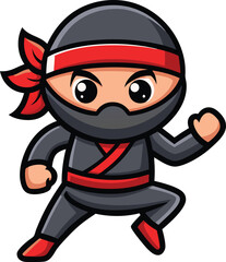 Cute cartoon ninja character illustration