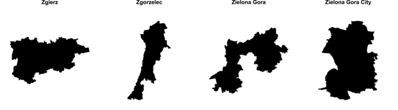 Zgierz, Zgorzelec, Zielona Gora, Zielona Gora City outline maps