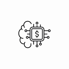 microchip finances mind icon sign vector