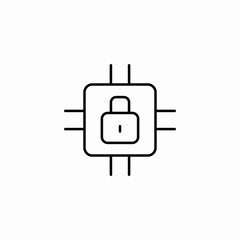 microchip lock icon sign vector