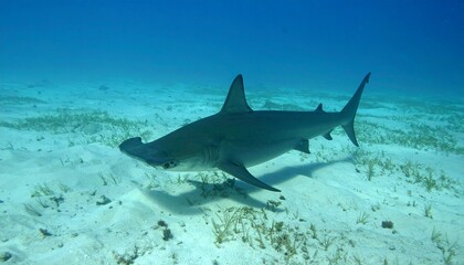 Hammerhead Shark Underwater Sandy Habitat