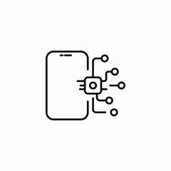 mobile microchip programming icon sign vector
