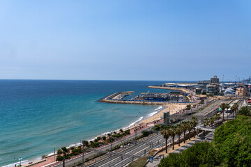 Looking down on Miracle Beach in Tarragona, Spain