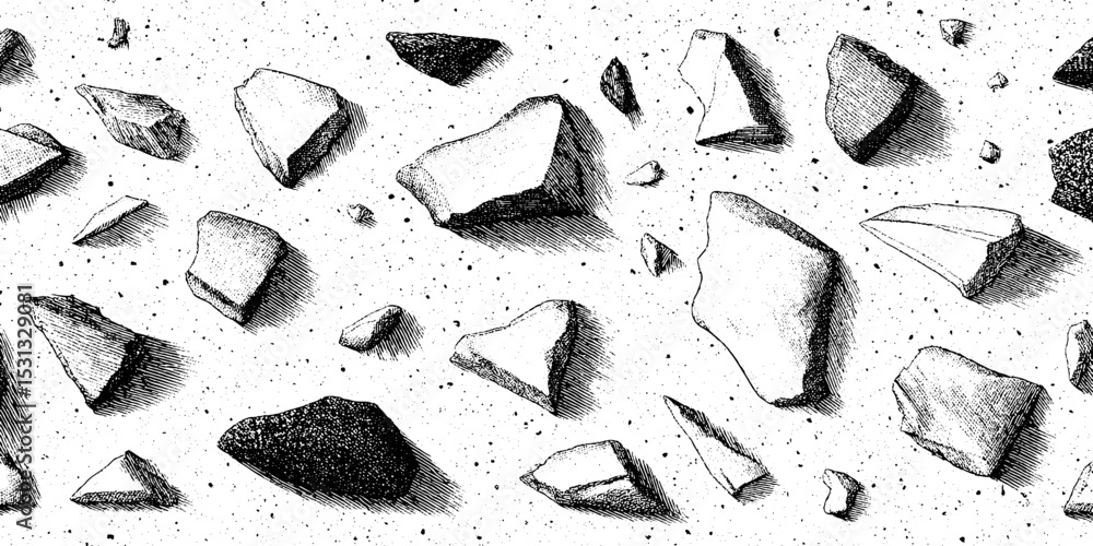 Poster terrazzo chip and stone fragment seamless pattern for modern design