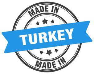 Made in Turkey round sign. Made in Turkey stamp.