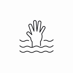 person drowning icon sign vector