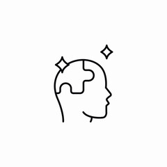 puzzle piece mind icon sign vector