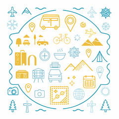 Social media network in a connected city with internet and technology icons