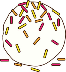 Ice cream ball with colorful sprinkles