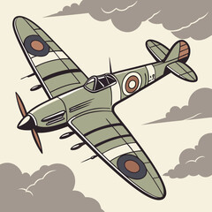 vector illustration of an airplane flying