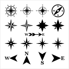 Wind rose retro design isolated. Compass navigation dial. Vector stock illustration