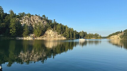 Golden Hour in Covered Portage Cove, in the North Channel of Georgian Bay, Northern Ontario, Canada