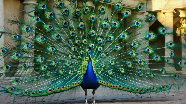 Beautiful peacock. motion video.