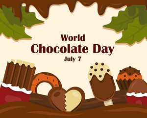 World Chocolate Day Illustration with Flat design Style