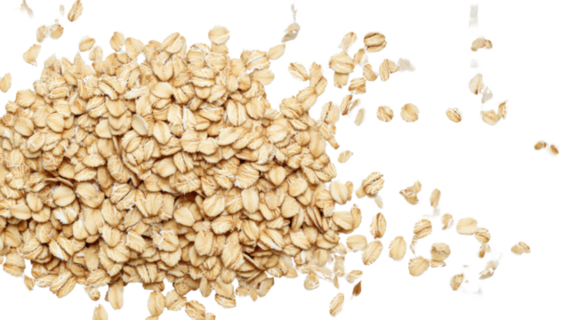 rolled oats on white background