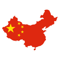 Fototapeta premium map of China flag