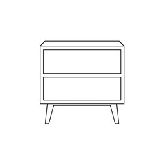 Minimalist nightstand with two drawers and wooden legs