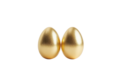shiny golden egg on white background