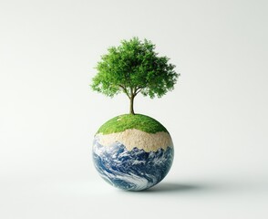 Earth sphere with a tree