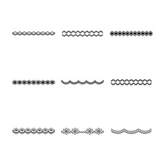 Decorative Lace Border Vector Collection Isolated on White