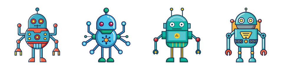 Nanobots Flat Illustration Futuristic Medical Technology Vector Design