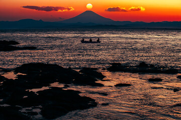Fishing buddies and the evening sea