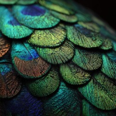 Obraz premium Close-up peacock feather display