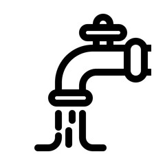 Tap water lineal icon style