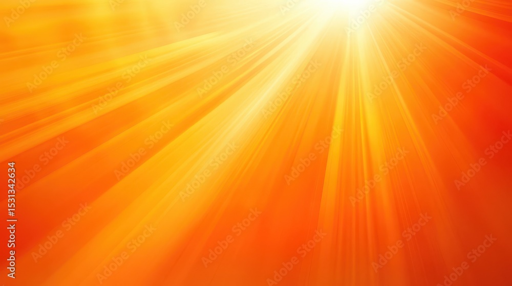 Poster a vibrant orange gradient background with rays of sun, creating an atmosphere of warmth and joy