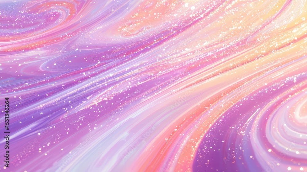 Wall mural abstract swirling patterns with glitter and sparkle in pastel colors