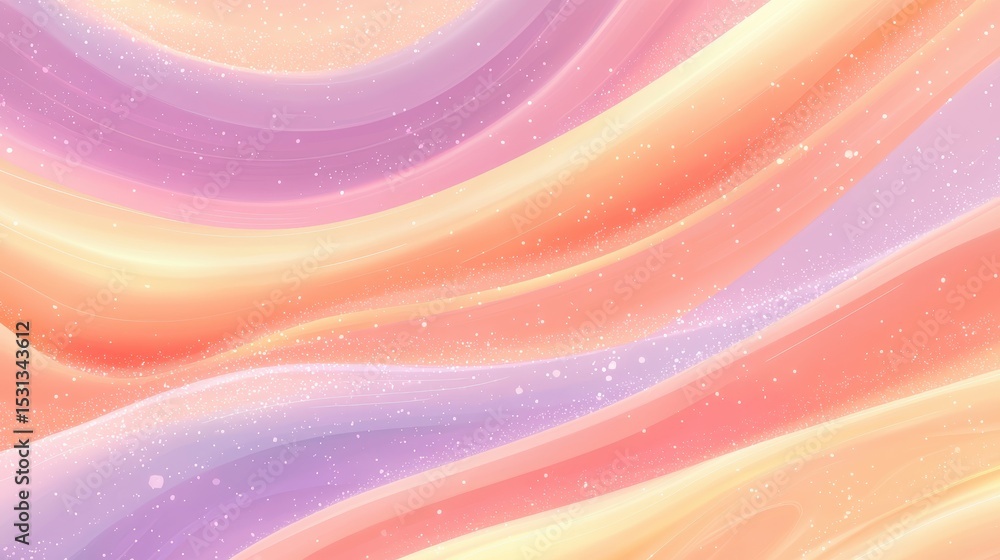 Sticker soft pastel colors blending in abstract waves and patterns