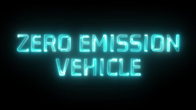 Zero Emission Vehicle Neon Animated Fire Text