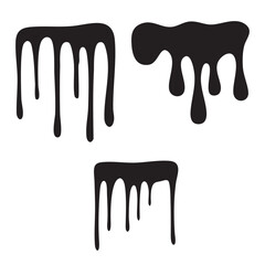 Black Ink Drips, Artistic Paint Spot Dripping Down