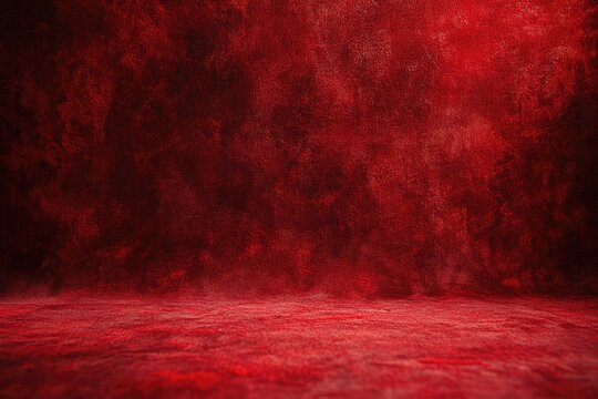Deep crimson, textured backdrop.  A shadowy,  red room