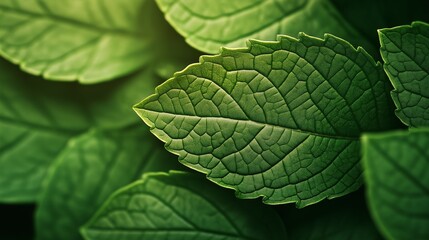 Obraz premium Eco-Friendly Green Background with Leaf Patterns and Abstract Nature Textures for Sustainable Business, Corporate Branding and Website Design