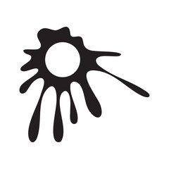 Black Ink Splatter with Central Hole, Abstract Paint Spot