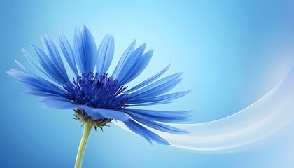 Obraz premium Abstract cornflower blue background with smooth gradients and layered light effects and a flowing, minimalistic design with soft curves