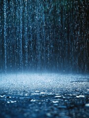 An intense striking downpour of rain with dynamic motion and clarity