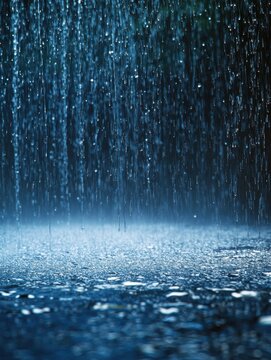 An intense striking downpour of rain with dynamic motion and clarity